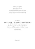prikaz prve stranice dokumenta  Prva pomoć kod ozljeda zuba u djece - poznavanje postupaka kod osnovnoškolskih nastavnika