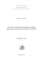 prikaz prve stranice dokumenta Procjena učinkovitosti edukacije roditelja djece kojoj su aplicirani Pavlikovi remenčići