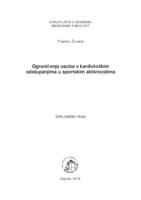 prikaz prve stranice dokumenta Ograničenja osoba s kardiološkim odstupanjima u sportskim aktivnostima