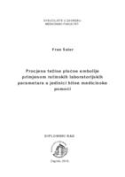 prikaz prve stranice dokumenta Procjena težine plućne embolije primjenom rutinskih laboratorijskih parametara u jedinici hitne medicinske pomoći