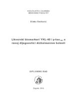 prikaz prve stranice dokumenta Likvorski biomarkeri YKL-40 i p-tau181 u ranoj dijagnostici Alzheimerove bolesti