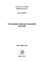 prikaz prve stranice dokumenta Transfuzijsko liječenje ortopedskih bolesnika