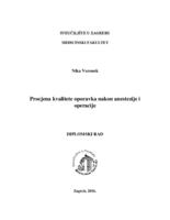 prikaz prve stranice dokumenta Procjena kvalitete oporavka nakon anestezije i operacije