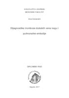 prikaz prve stranice dokumenta Dijagnostika tromboze dubokih vena nogu i pulmonalne embolije