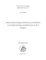 prikaz prve stranice dokumenta Odbacivanje bubrega posredovano protutijelima u primatelja bubrega senzibiliziranih na HLA antigene