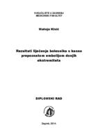prikaz prve stranice dokumenta Rezultati liječenja bolesnika s kasno prepoznatom embolijom donjih ekstremiteta