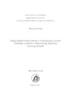 prikaz prve stranice dokumenta Uloga medicinske sestre u smanjivanju stresa roditelja u jedinici intenzivnog liječenja novorođenčadi