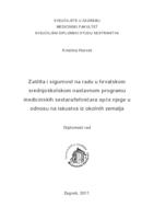 prikaz prve stranice dokumenta Zaštita i sigurnost na radu u hrvatskom srednjoškolskom nastavnom programu medicinskih sestara/tehničara opće njege u odnosu na iskustva iz okolnih zemalja