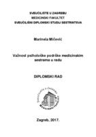 prikaz prve stranice dokumenta Važnost psihološke potpore medicinskim sestrama u radu