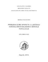 prikaz prve stranice dokumenta Primjena ECMO aparata u liječenju kardioloških bolesnika odrasle populacije