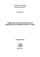 prikaz prve stranice dokumenta Dijagnostika i liječenje velikostaničnog anaplastičnog ne Hodgkinova limfoma u djece