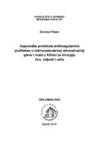 prikaz prve stranice dokumenta Usporedba protokola antikoagulantne profilakse u mikrovaskularnoj rekonstrukciji glave i vrata u Klinici za kirurgiju lica, čeljusti i usta