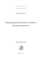 prikaz prve stranice dokumenta Eksperimentalni rinosinusitis u štakora i neurogena upala dure