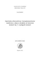 prikaz prve stranice dokumenta Upotreba alternativne i komplementarne medicine u djece oboljele od šećerne bolesti tip 1 i malignih bolesti