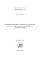 prikaz prve stranice dokumenta Učestalost funkcijskih poremećaja probavnog sustava kod djece upućene pedijatrijskom gastroenterologu