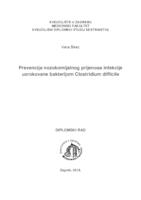 prikaz prve stranice dokumenta Prevencija nozokomijalnog prijenosa infekcije uzrokovane bakterijom Clostridium difficile