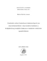 prikaz prve stranice dokumenta Centralni učinci botulinum toksina tipa A na neurotransmitere i neuronalne markere u kralježničnoj moždini štakora s lokalnim mišićnim spasticitetom