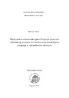 prikaz prve stranice dokumenta Usporedba stereotaksijske biopsije pomoću robotskog sustava i klasične stereotaksijske biopsije s Leksellovim okvirom