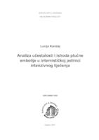 prikaz prve stranice dokumenta Analiza učestalosti i ishoda plućne embolije u internističkoj jedinici intenzivnog liječenja