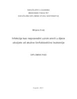 prikaz prve stranice dokumenta Infekcija kao neposredni uzrok smrti u djece oboljele od akutne limfoblastične leukemije