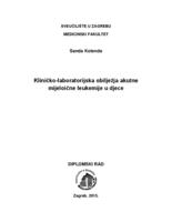 prikaz prve stranice dokumenta Kliničko laboratorijska obilježja akutne mijeloične leukemije u djece