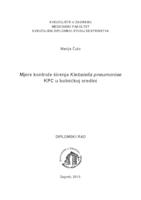 prikaz prve stranice dokumenta Mjere kontrole širenja Klebsiella pneumoniae KPC u bolničkoj sredini