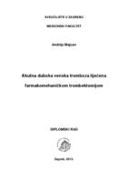 prikaz prve stranice dokumenta Akutna duboka venska tromboza liječena farmakomehaničkom trombektomijom