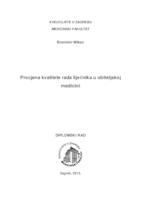 prikaz prve stranice dokumenta Procjena kvalitete rada liječnika u obiteljskoj medicini