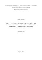 prikaz prve stranice dokumenta Kvaliteta života u pacijenata nakon vertebroplastike