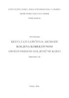 prikaz prve stranice dokumenta Rezultati liječenja artroze koljena korektivnom osteotomijom goljenične kosti