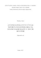 prikaz prve stranice dokumenta Antiproliferativni učinak novih N-9 sulfonilurea na stanicama koje rastu u 2D i 3D kulturi