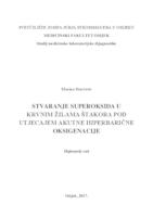 prikaz prve stranice dokumenta Stvaranje superoksida u krvnim žilama štakora pod utjecajem akutne hiperbarične oksigenacije