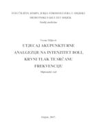 prikaz prve stranice dokumenta Utjecaj akupunkturne analgezije na intenzitet boli, krvni tlak te srčanu frekvenciju