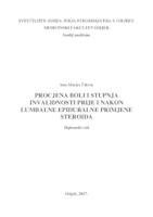 prikaz prve stranice dokumenta Procjena intenziteta boli i stupnja invalidnosti nakon lumbalne epiduralne primjene steroida