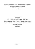 prikaz prve stranice dokumenta Uloga udruga za potporu pacijentima na kvalitetu života sa stomom