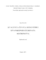 prikaz prve stranice dokumenta Kvaliteta života redovnih i izvanrednih studenata sestrinstva