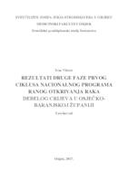 prikaz prve stranice dokumenta Rezultati druge faze prvog ciklusa Nacionalnog programa ranog otkrivanja raka debelog crijeva u Osječko-baranjskoj županiji