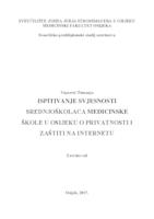 prikaz prve stranice dokumenta Ispitivanje svjesnosti srednjoškolaca Medicinske škole u Osijeku o privatnosti i zaštiti na Internetu