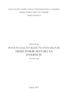 prikaz prve stranice dokumenta Potencijalno rizično ponašanje medicinskih sestara na Internetu