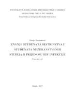 prikaz prve stranice dokumenta Znanje studenata sestrinstva i studenata nezdravstvenih studija o prijenosu HIV infekcije