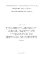 prikaz prve stranice dokumenta Znanje studenata sestrinstva i studenata nezdravstvenih studija o krpelju kao prijenosniku zaraznih bolesti