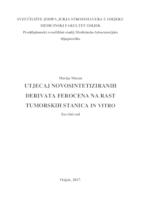 prikaz prve stranice dokumenta Utjecaj novosintetiziranih derivata ferocena na rast tumorskih stanica in vitro