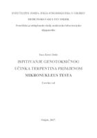 prikaz prve stranice dokumenta Ispitivanje genotoksičnog učinka terpentina primjenom mikronukleus testa