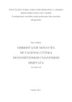 prikaz prve stranice dokumenta Određivanje mogućeg mutagenog učinka monometinskih cijaninskih derivata