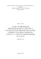 prikaz prve stranice dokumenta Utjecaj promjene metodologije na odaziv u Nacionalnom programu ranog otkrivanja raka debelog crijeva u Osječko-baranjskoj županiji