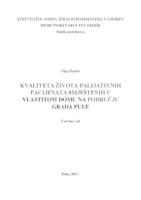 prikaz prve stranice dokumenta Kvaliteta života palijativnih pacijenata na području Grada Pule