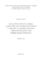 prikaz prve stranice dokumenta Kvaliteta života osoba liječenih inzulinskom pumpom u odnosu na osobe liječene višestrukim dnevnim injekcijama inzulina