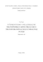 prikaz prve stranice dokumenta Učinkovitost unilateralne transpedikularne fiksacije u transforaminalnoj lumbalnoj fuziji (TLIF)