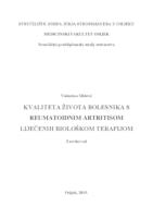 prikaz prve stranice dokumenta Kvaliteta života bolesnika s reumatoidnima artritisom liječenih biološkom terapijom