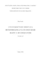 prikaz prve stranice dokumenta Citotoksičnost derivata benzimidazola na stanice koje rastu u 2D i 3D kulturi